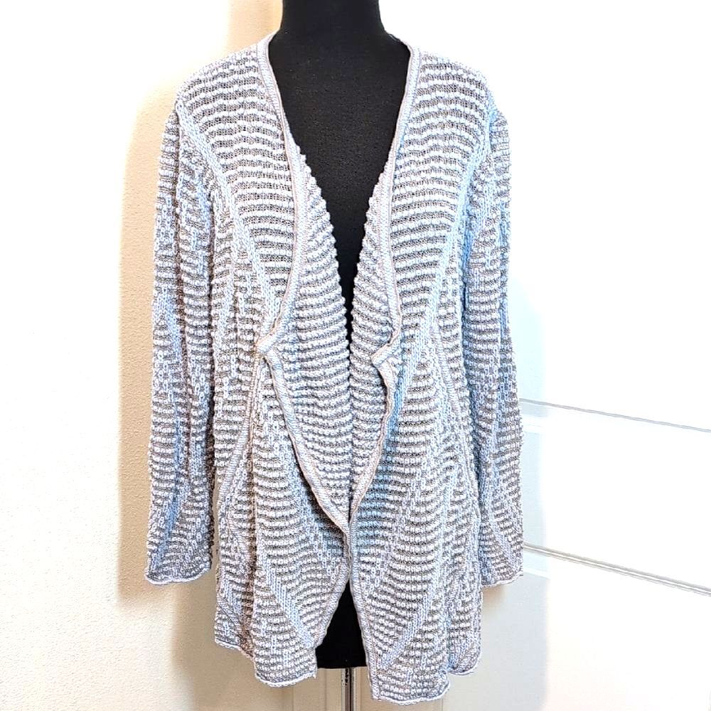NIC+ZOE Textured Lavender Gray Cardigan